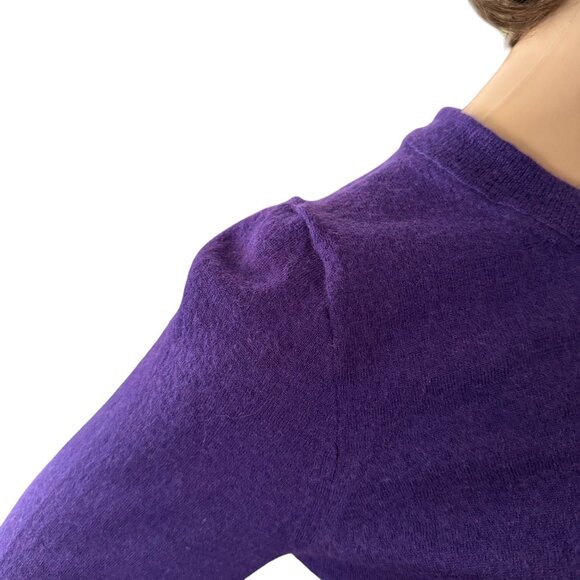 J Crew Womens Purple Merino Wool Sweater Size S-M with FLAWS - Picture 10 of 12